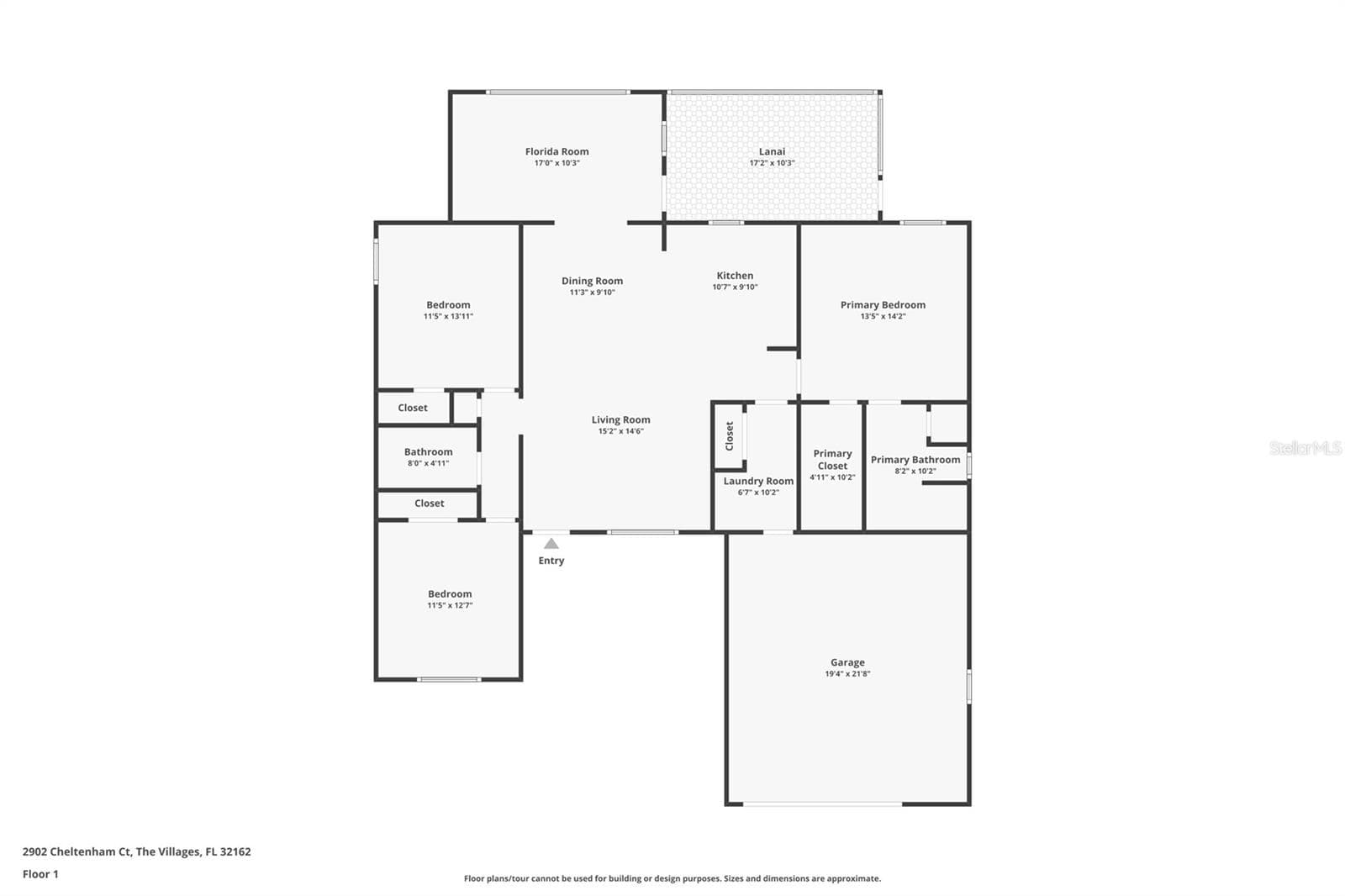 Bougainvillea Design1590 Sq. Ft. Floor Plan - 2902 CHELTENHAM CT, THE VILLAGES