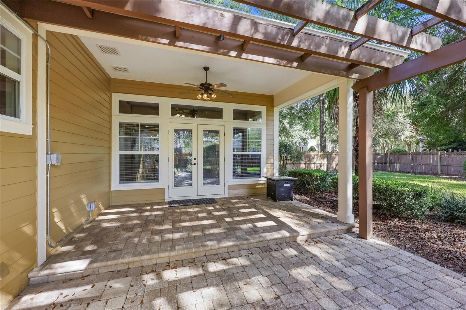 Covered lanai and pergola with pavers - 734 SW 134TH WAY, NEWBERRY