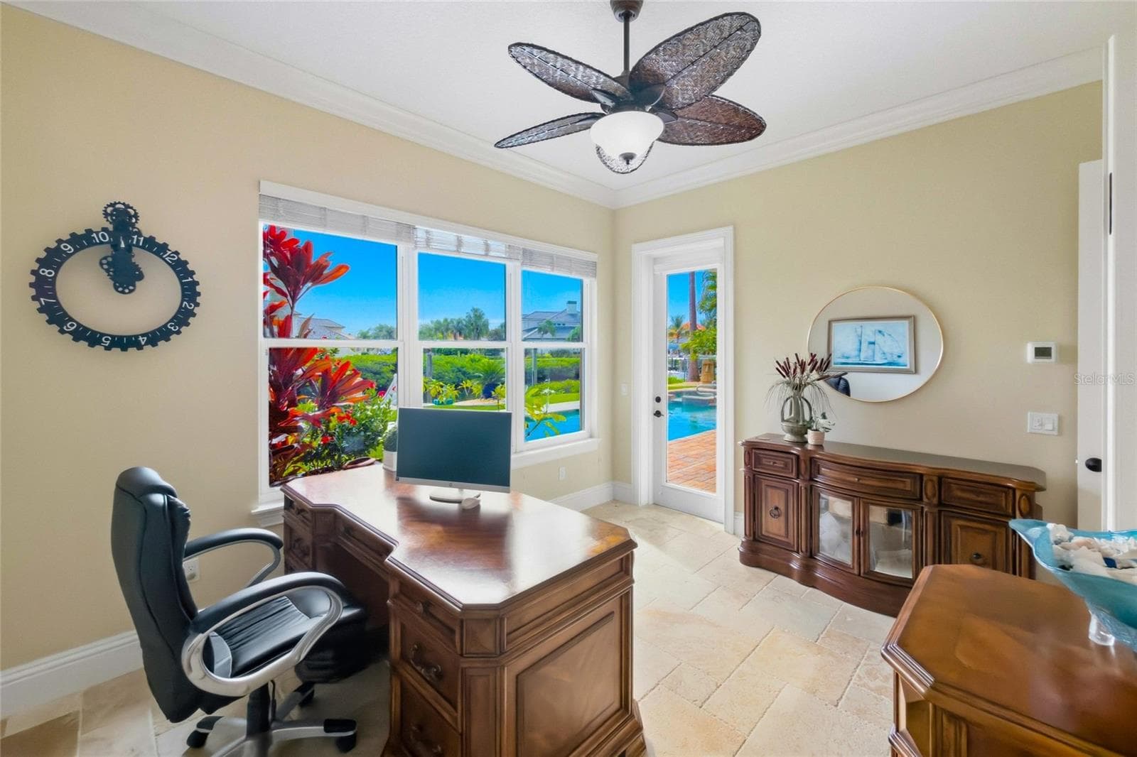 Office with entry to pool lanai - 613 REGATTA WAY, BRADENTON