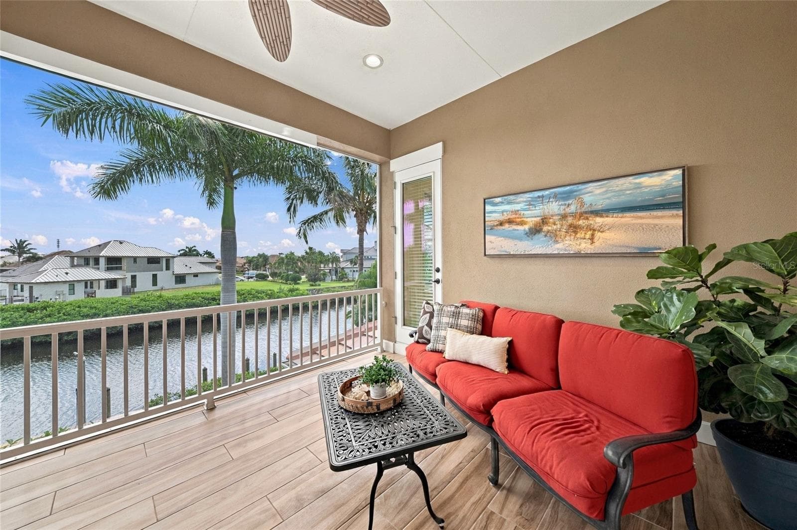 Balcony facing East with door to Primary Bedrrom - 613 REGATTA WAY, BRADENTON