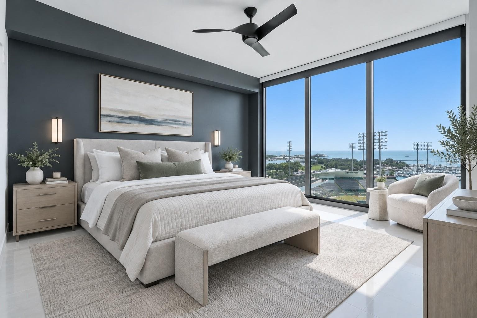 Primary Bedroom - virtually staged - 301 1ST ST S #1001, ST PETERSBURG