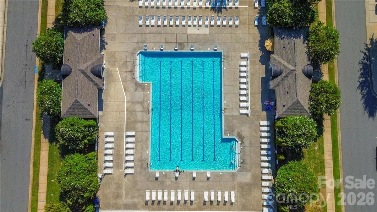 aerial view of pool - 6437 Silver Star Lane, Charlotte