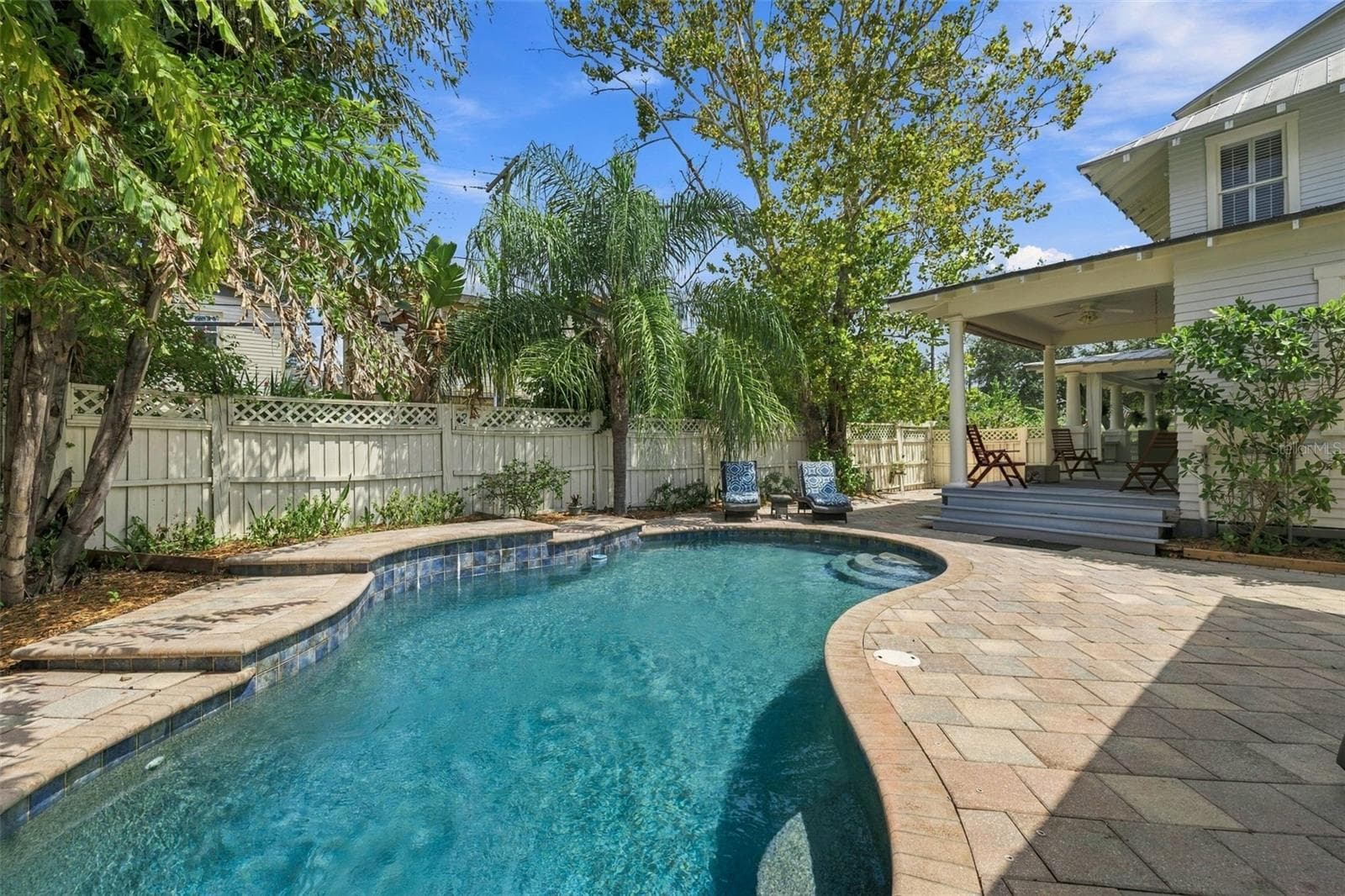 Pool with waterfall - 1801 W HILLS AVE, TAMPA