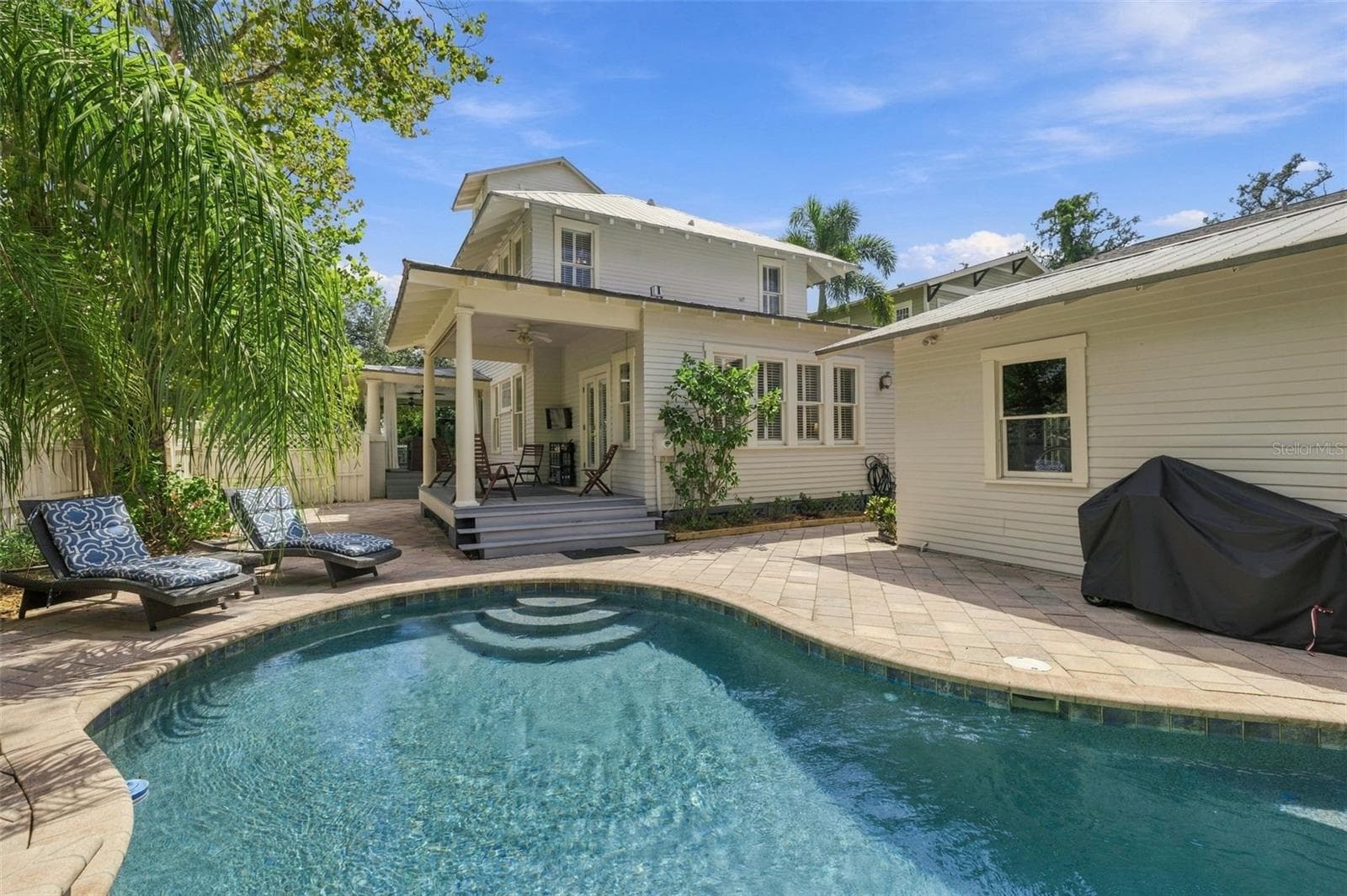 Pool with waterfall - 1801 W HILLS AVE, TAMPA