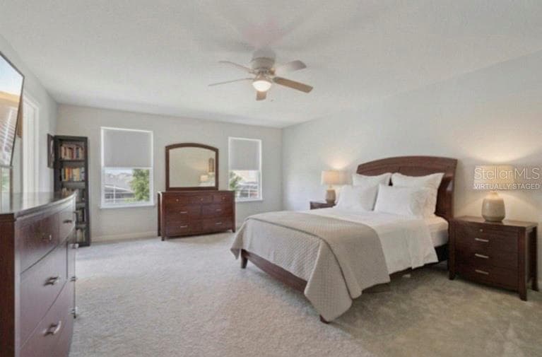 Virtually Staged Primary Bedroom - 2815 MONTICELLO WAY, KISSIMMEE