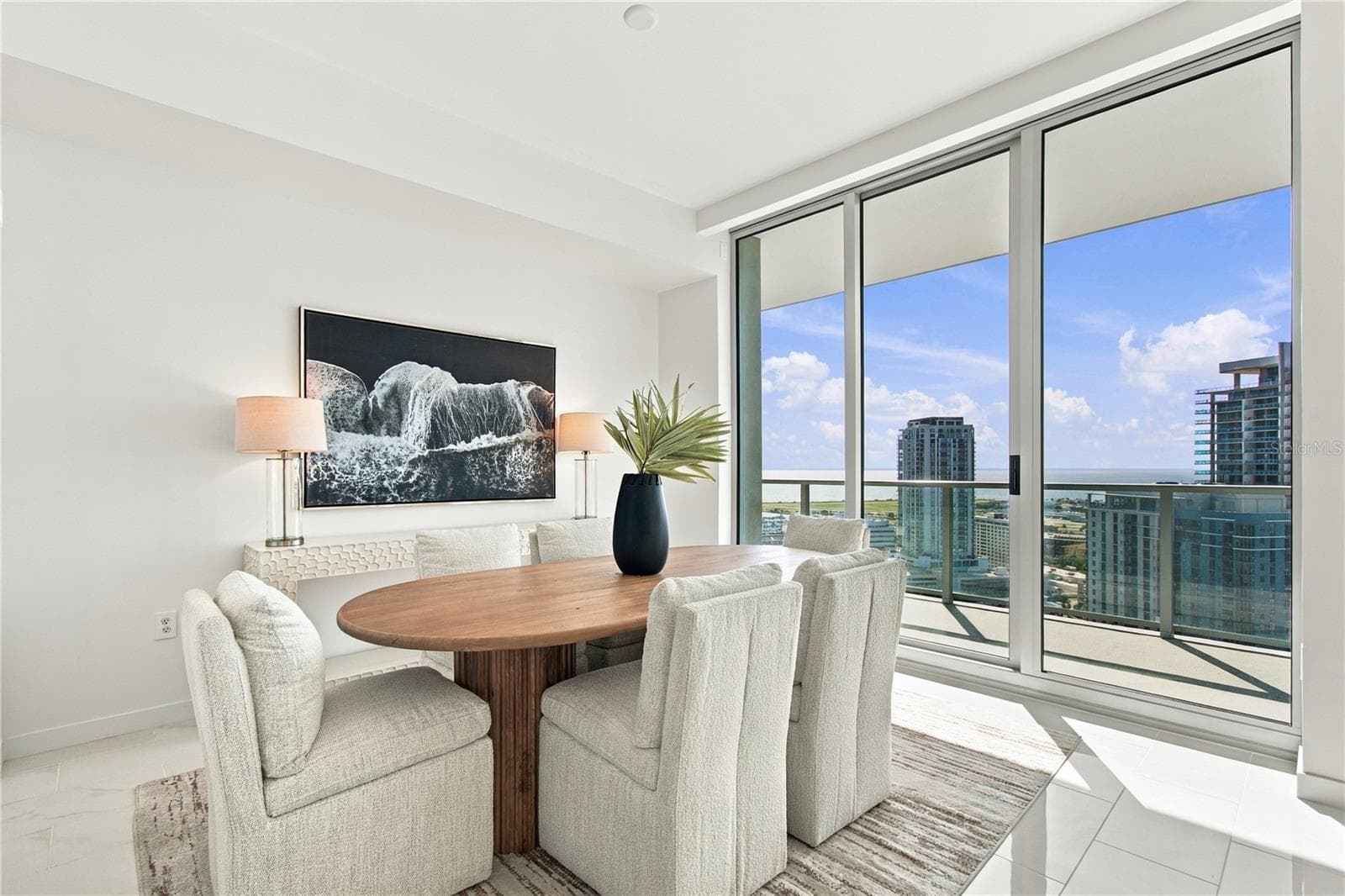 Main living areas flow directly onto the terrace, creating a seamless indoor-outdoor connection - 400 CENTRAL AVE #2505, ST PETERSBURG