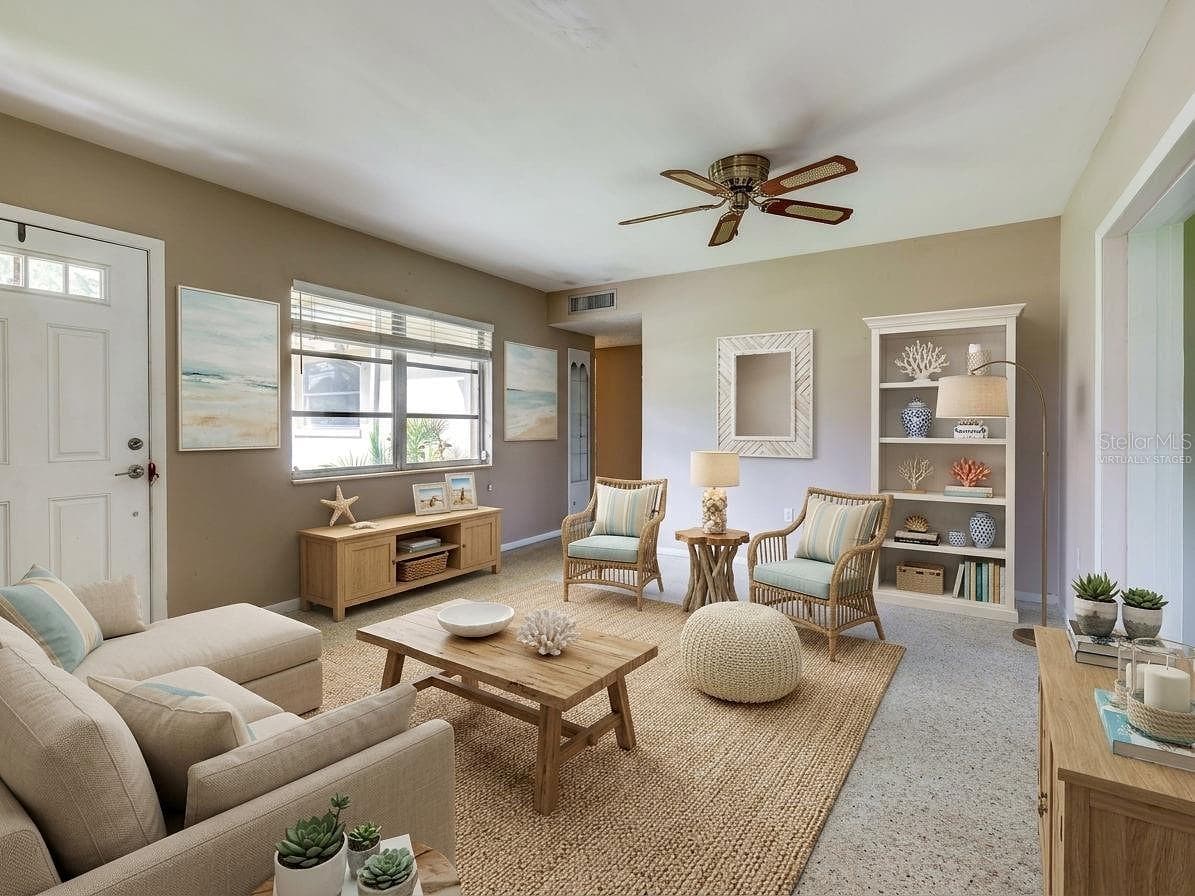 Virtually Staged Family Room - 22542 ELMIRA BLVD, PORT CHARLOTTE
