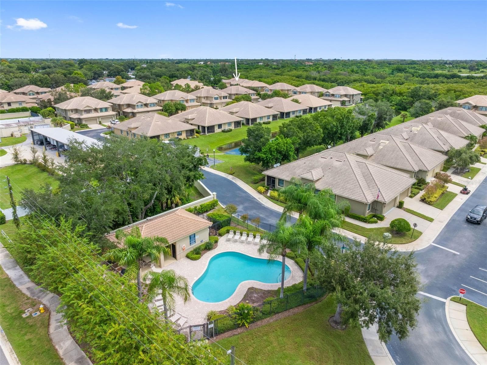 Aerial view of community pool - 7949 TASSO CT, SEMINOLE