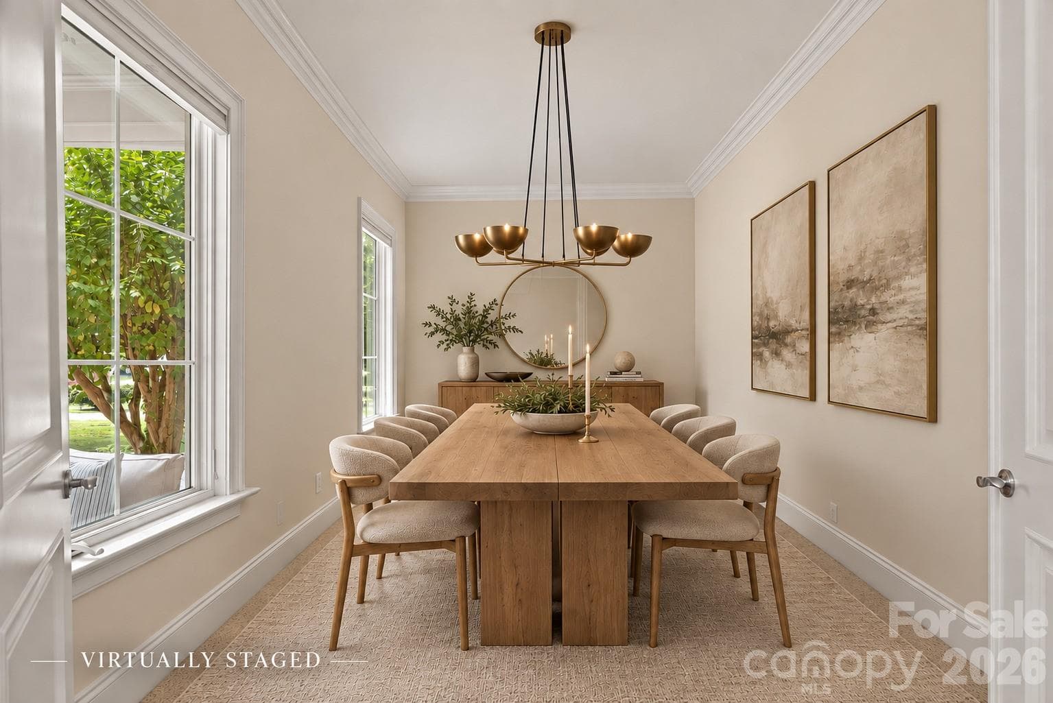 Office Virtually Staged as a formal Dining Room - 7967 Glen Abbey Circle, Stanley