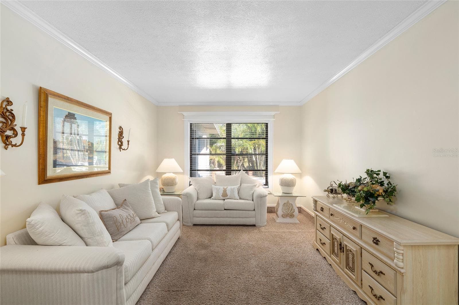 Living Room Virtually staged - 3603 MARCO DR, TAMPA