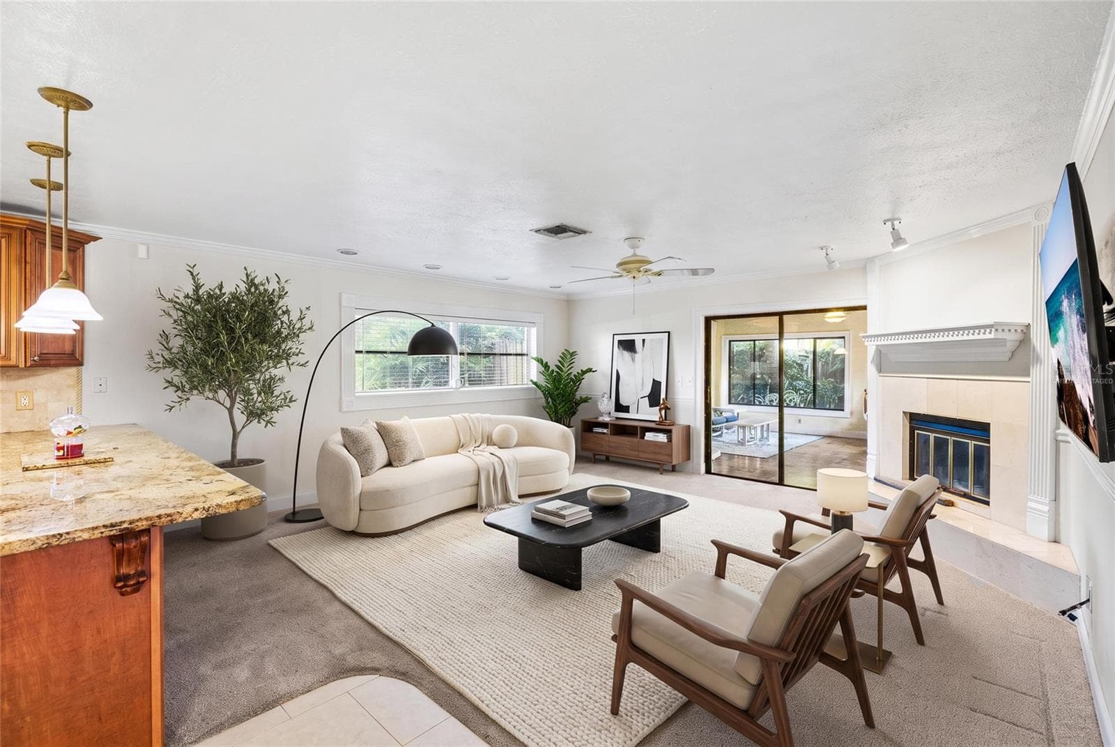 Family Room Virtually Staged - 3603 MARCO DR, TAMPA
