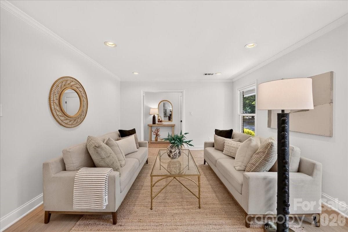 living, new hardwoods - 1236 Beechdale Drive, Charlotte