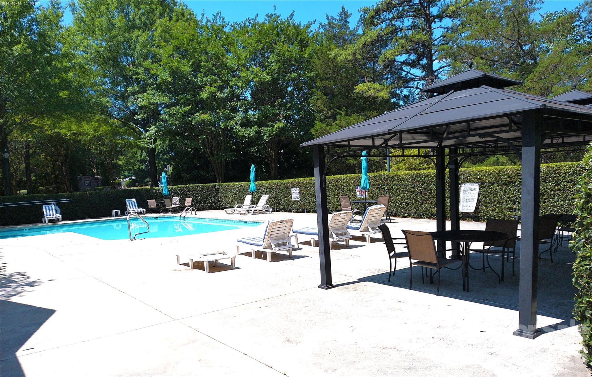 Salt water pool with private restrooms - Charlotte