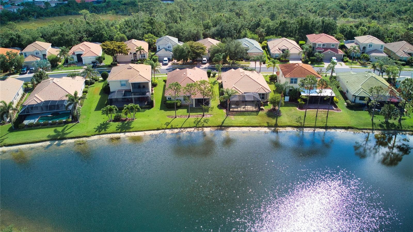 Aerial view lake side - 11504 DANCING RIVER DR, VENICE