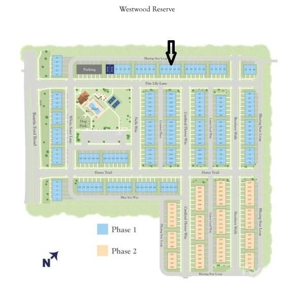 Community Map Depicting Where Homesite 45 is Located - 6613 Fire Lily Lane, Charlotte