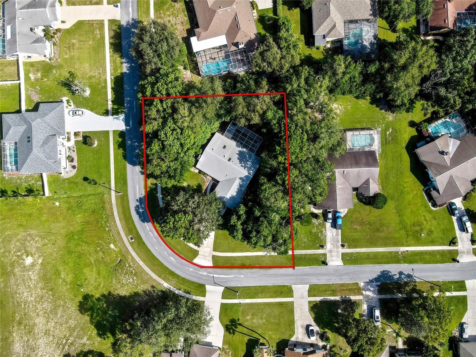 Overhead aerial with approximate property boundary shown - 1097 FLORIAN WAY, SPRING HILL