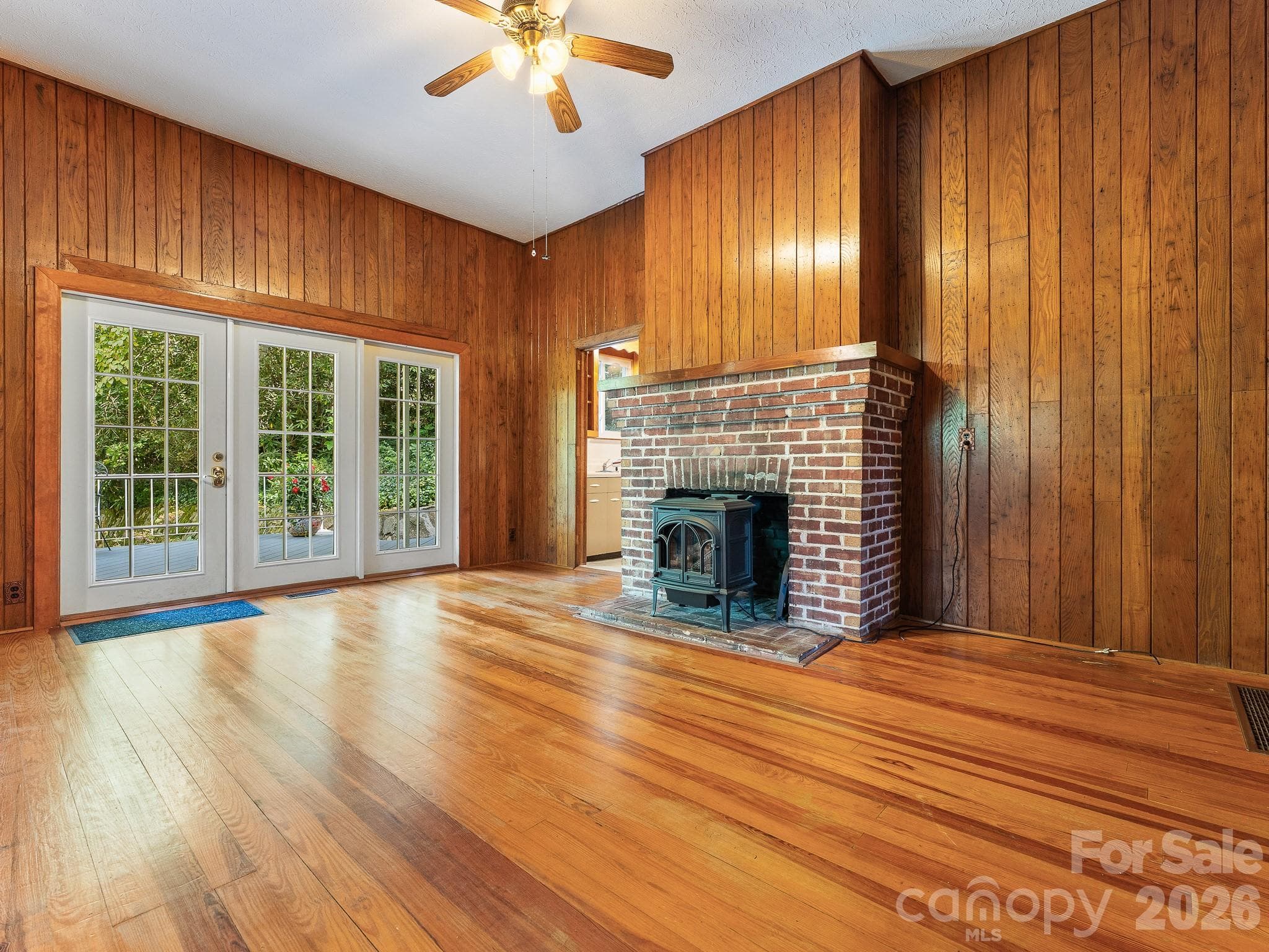 Wormy Chestnut paneling and Heart of Pine floors - 240 Seneca Boulevard, Hendersonville