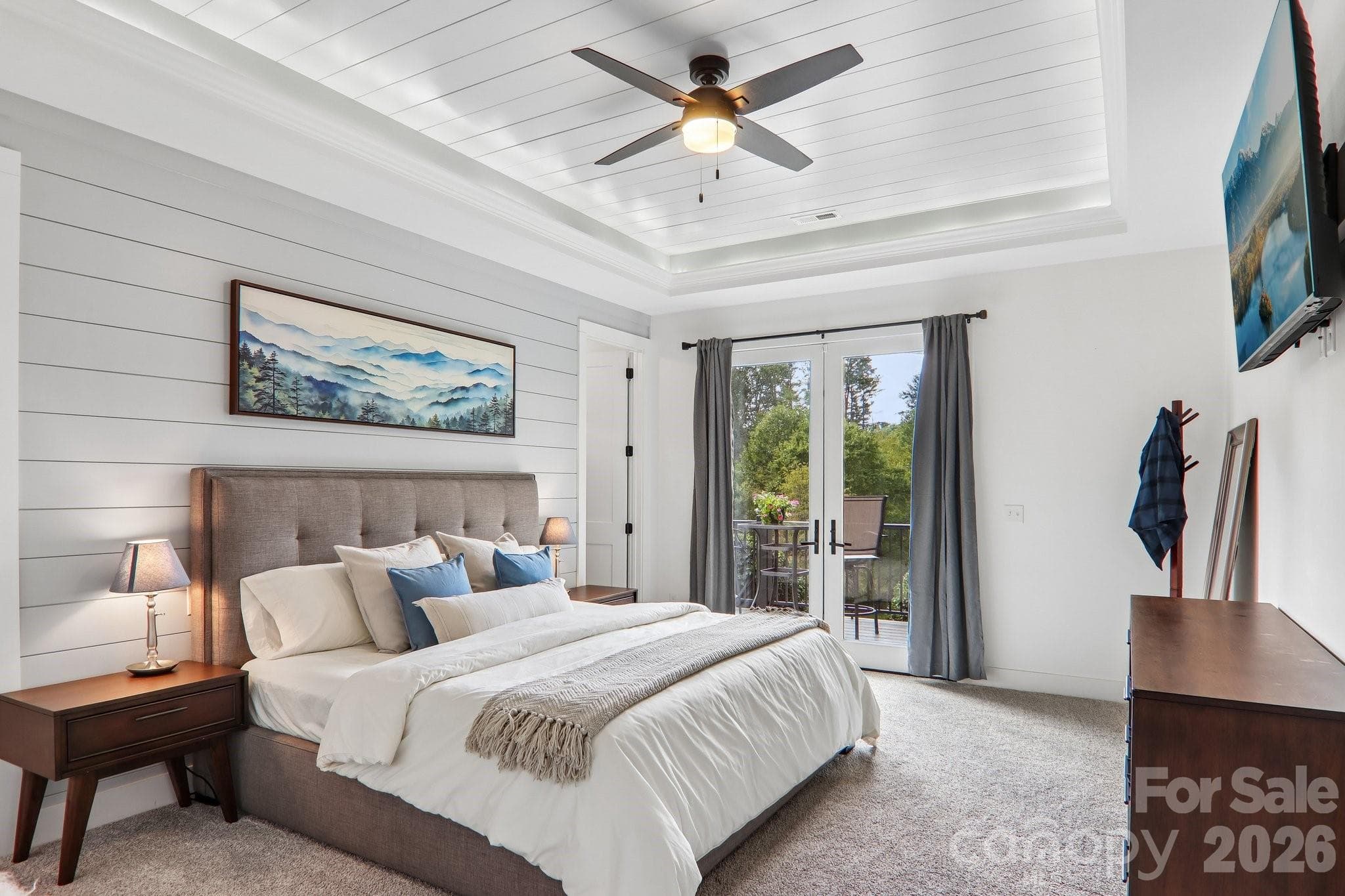 Master Bedroom, Trail Celings  With access to the deck - 107 New Pinner Place, Arden