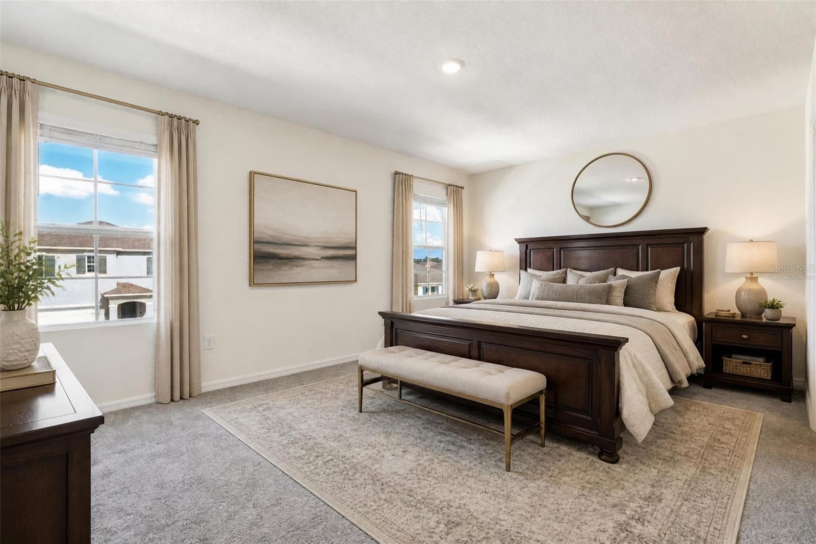 Virtually staged master bedroom - 2945 ELIO HAMMOCK DR, HARMONY