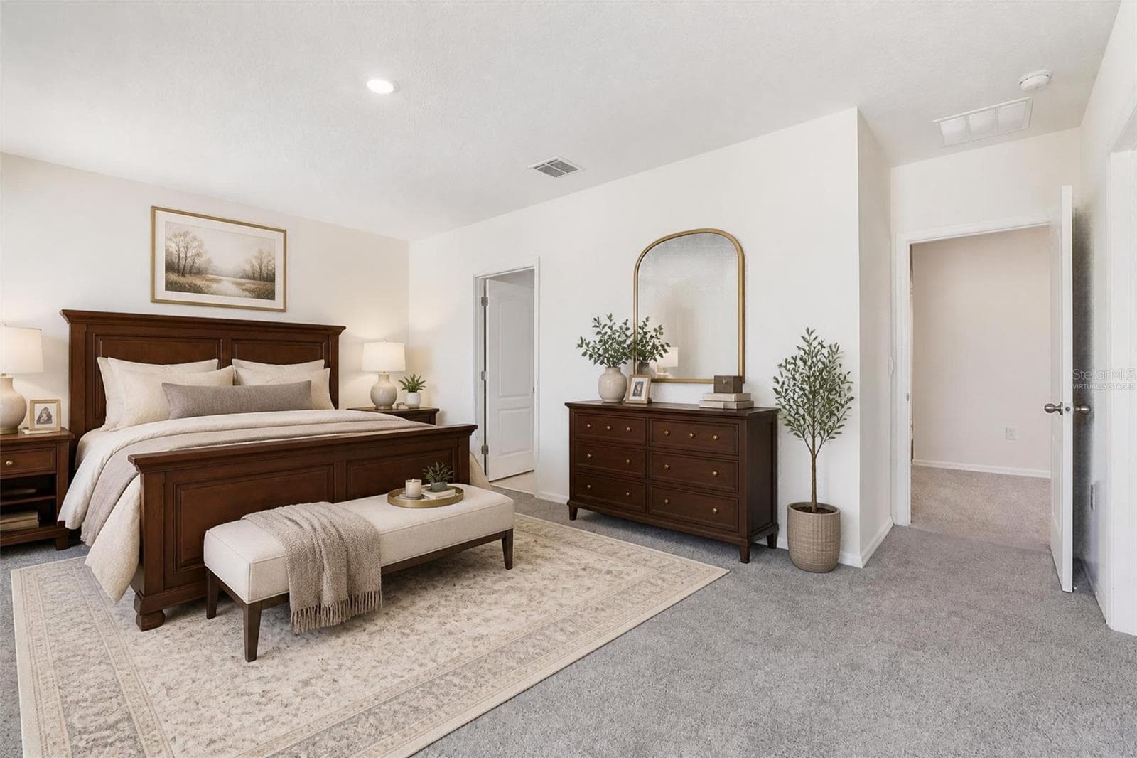 Virtually staged Master Bedroom - 2945 ELIO HAMMOCK DR, HARMONY