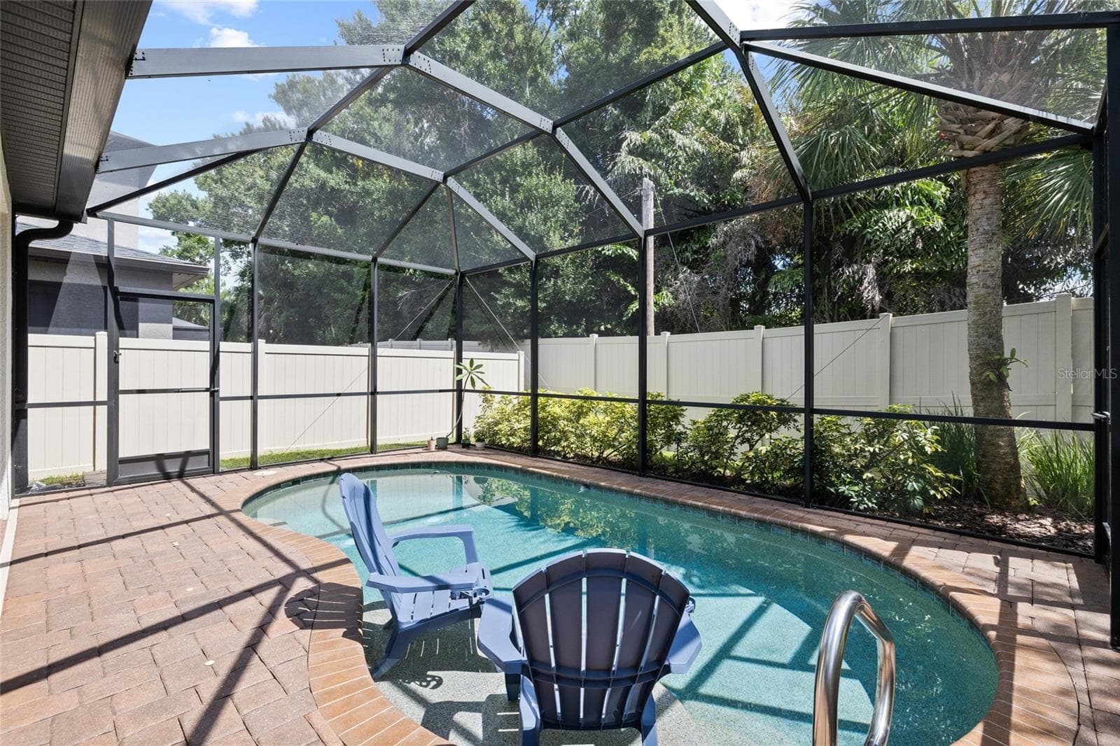 Closer view of sunning bench. - 8519 ARABELLA LN, SEMINOLE