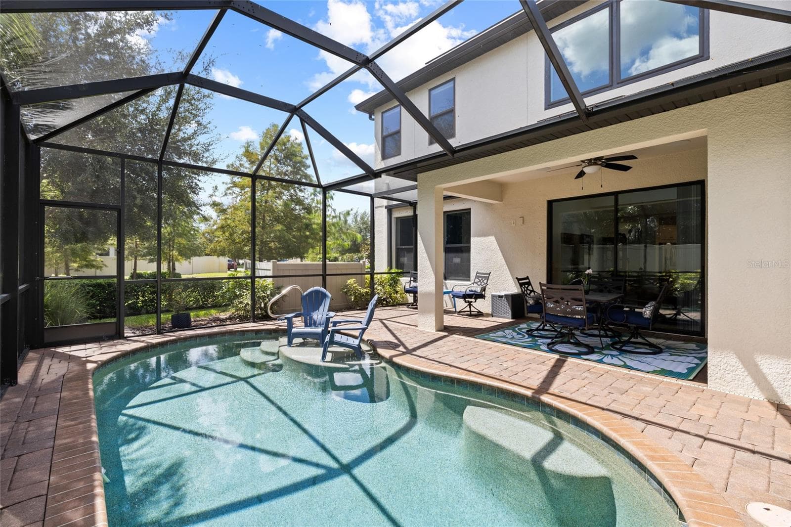 Fully enclosed pool area and covered porch. - 8519 ARABELLA LN, SEMINOLE