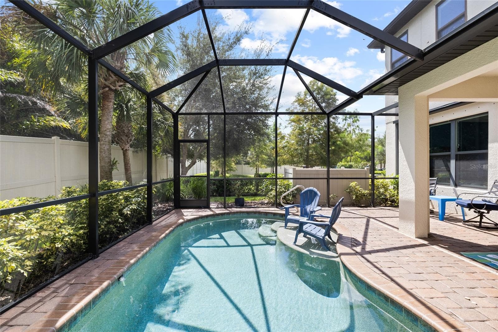 Pool area looking toward open space. - 8519 ARABELLA LN, SEMINOLE