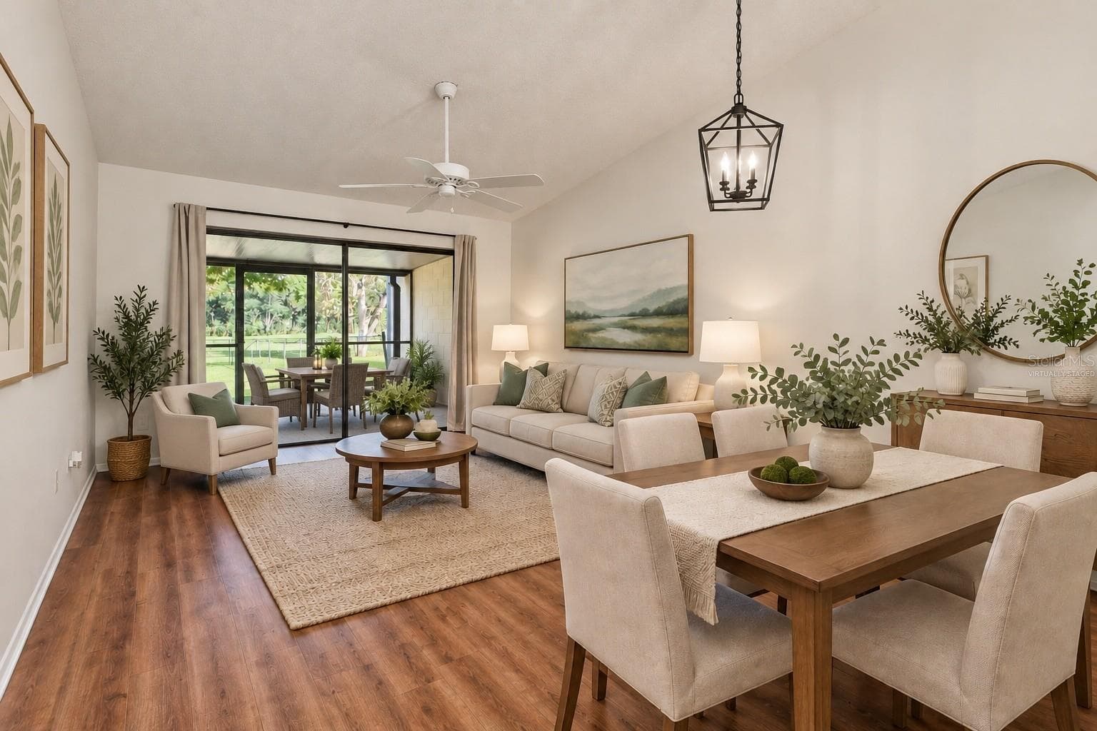 Virtually Staged - Great Room - 9911 LANCEWOOD ST, ORLANDO