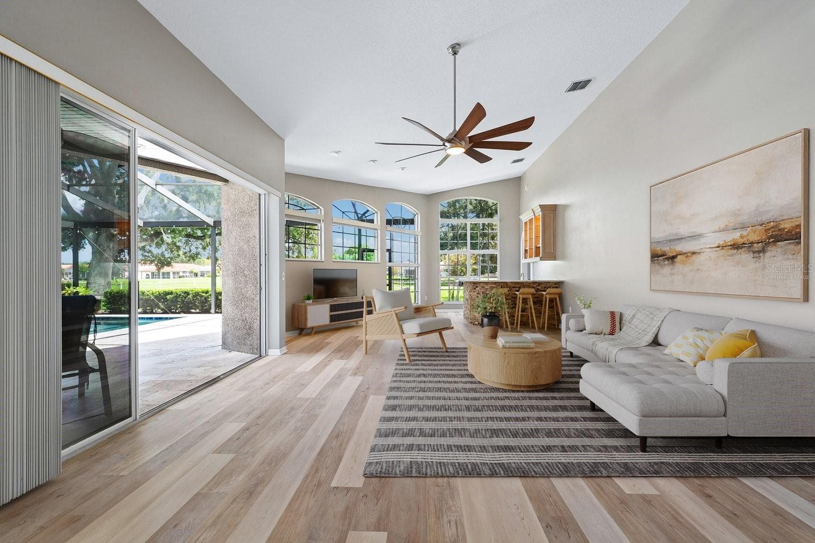 Virtually Staged Family Room - 1003 KINGS WAY LN, TARPON SPRINGS