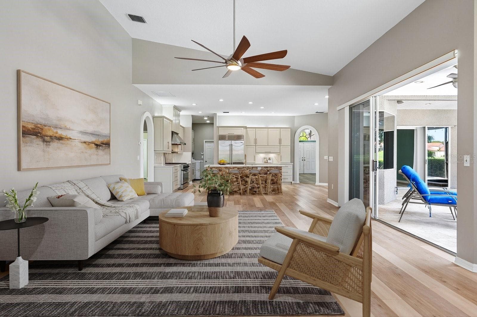 Virtually Staged Family Room - 1003 KINGS WAY LN, TARPON SPRINGS