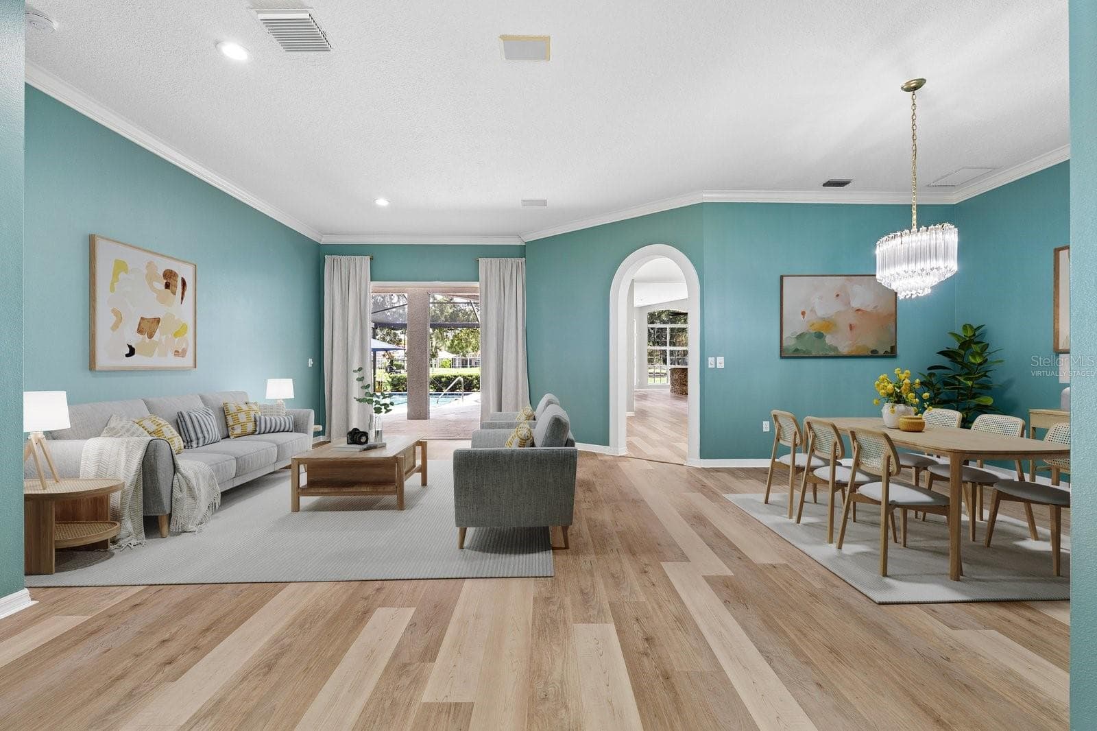 Virtually Staged Living and Dining Rooms - 1003 KINGS WAY LN, TARPON SPRINGS
