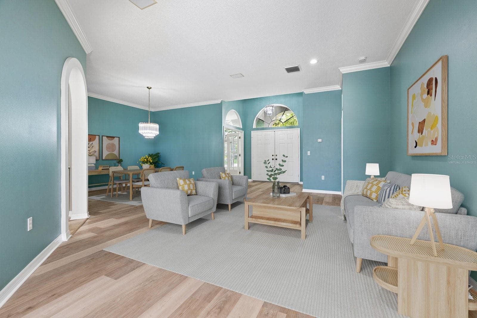 Virtually Staged Living Room - 1003 KINGS WAY LN, TARPON SPRINGS