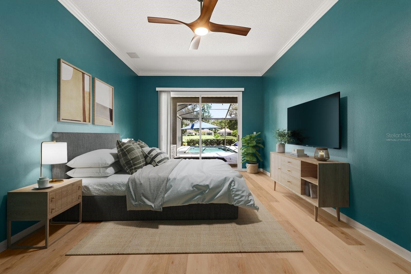 Virtually Staged Primary Bedroom - 1003 KINGS WAY LN, TARPON SPRINGS
