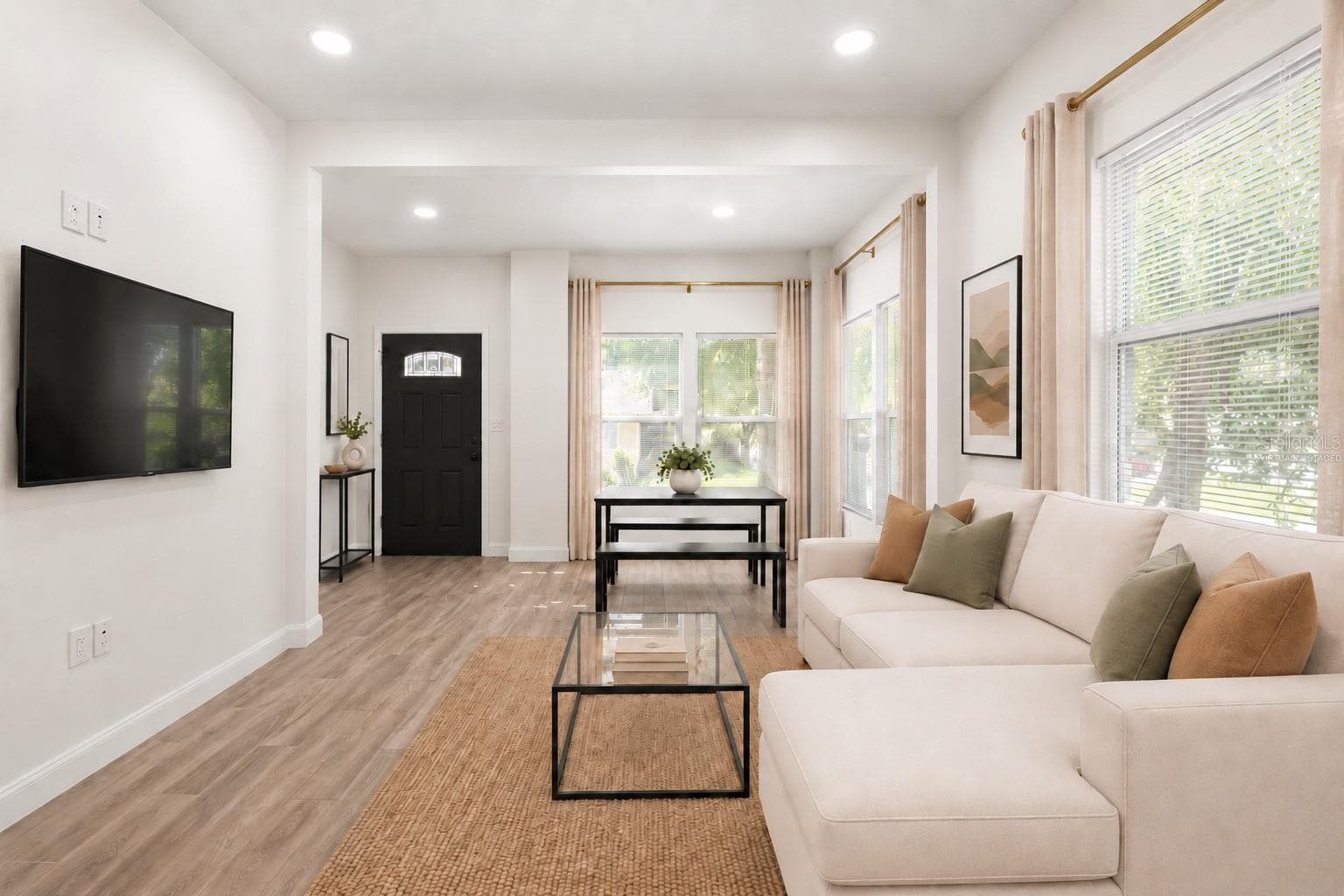 Virtually Staged - Living Room and Dining Room - 1202 E 32ND AVE, TAMPA