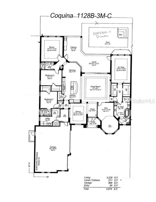 Arthur Rutenberg Floorplan. - 11810 RIVER SHORES TRL, PARRISH