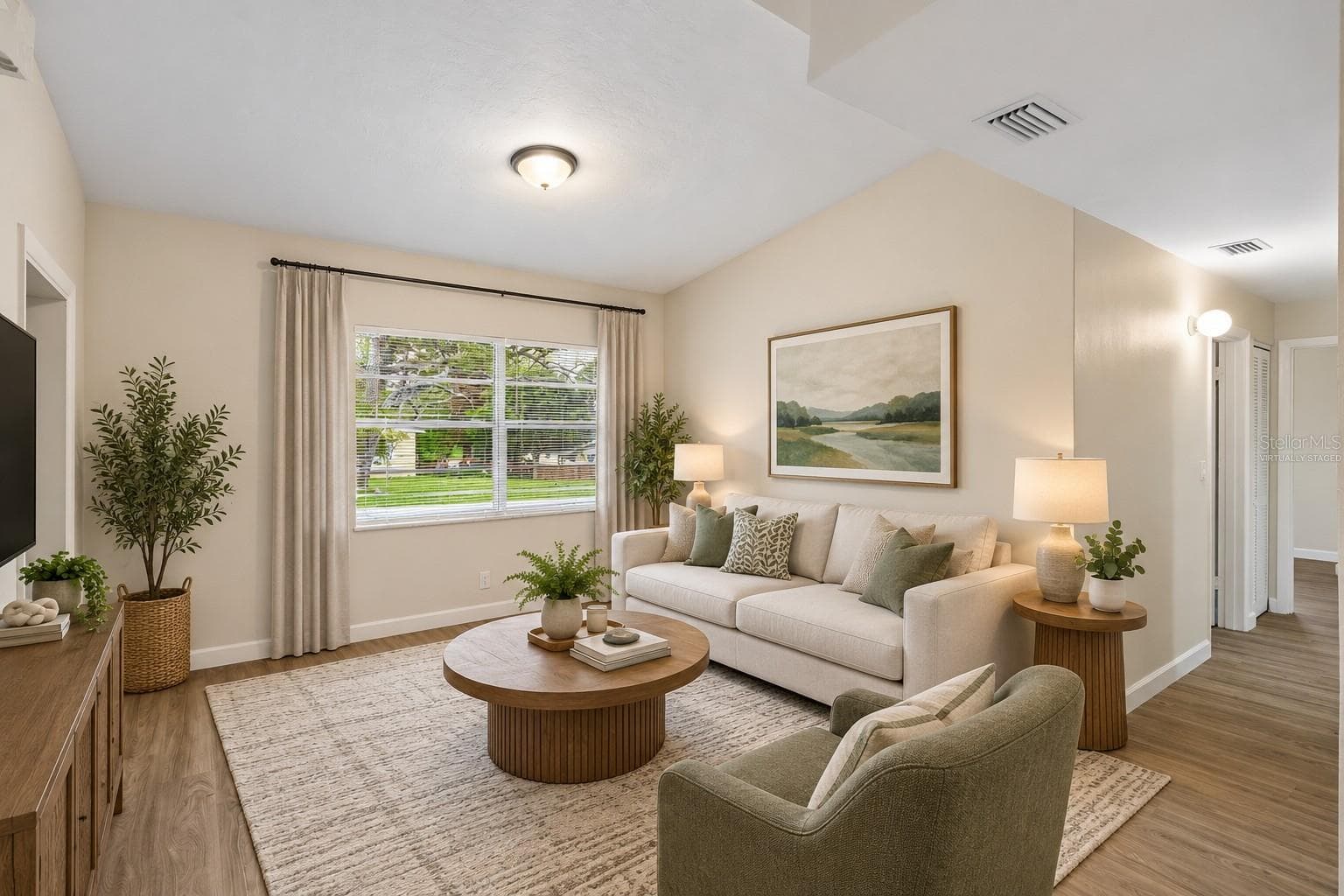 Virtually Staged Living Room - 928 VIVIAN TER, DELTONA