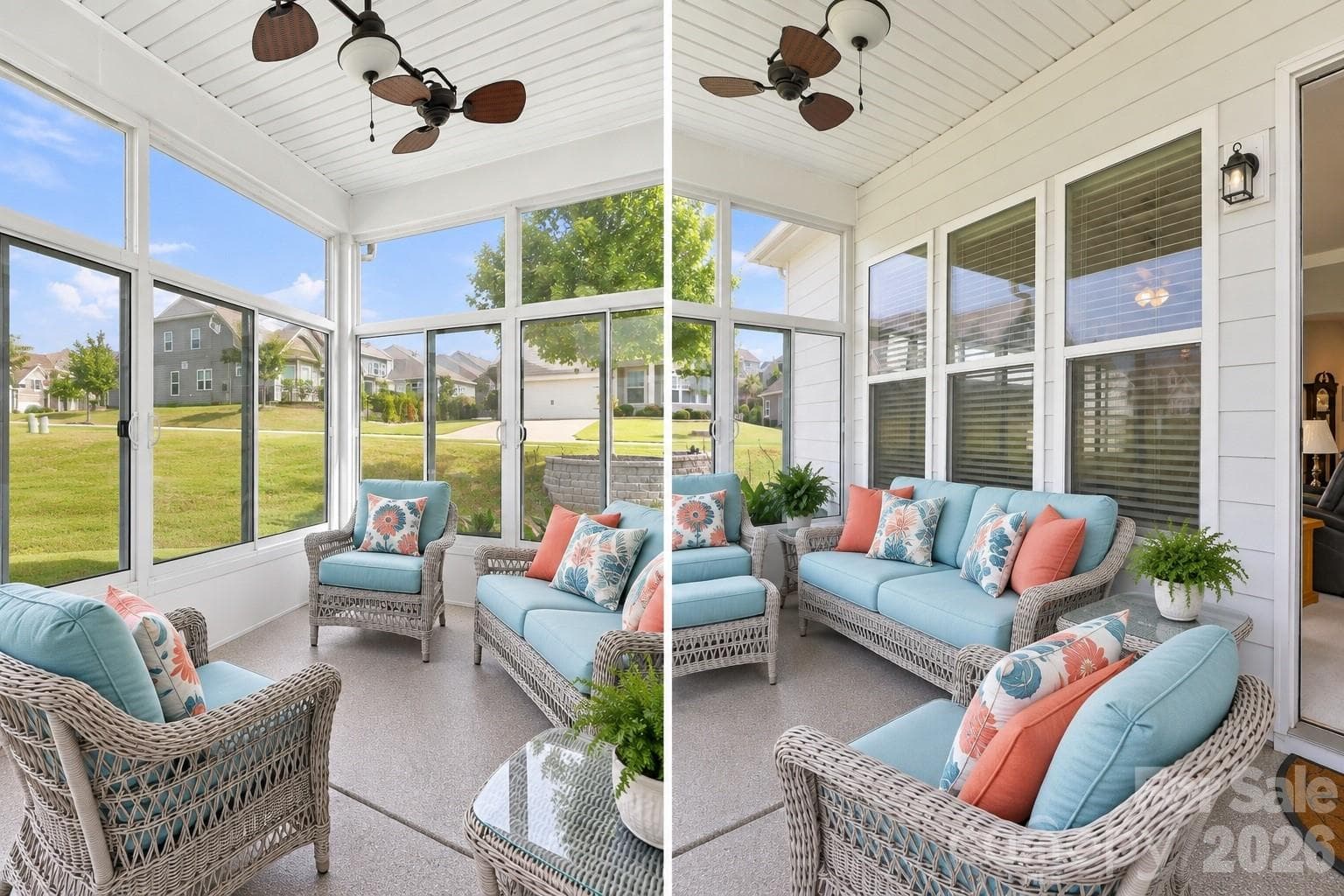 Three-season, Champion sunroom/screened porch extends the living space outdoors with plenty of room to relax, entertain and unwind. - 8504 Hope Run Court, Indian Land