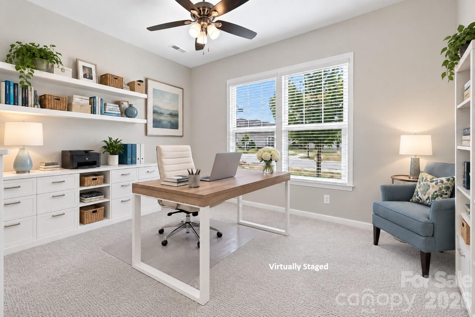 Need a home office instead of a bedroom? Front bedroom works perfectly. Virtually staged to show the possibility. - 8504 Hope Run Court, Indian Land