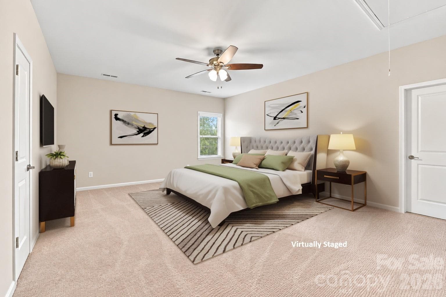 Second floor bedroom virtually staged as a guest room. - 8504 Hope Run Court, Indian Land