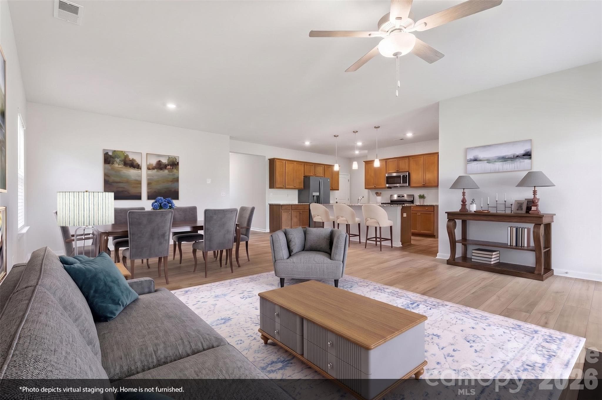 Virtual Staged great room - Shelby