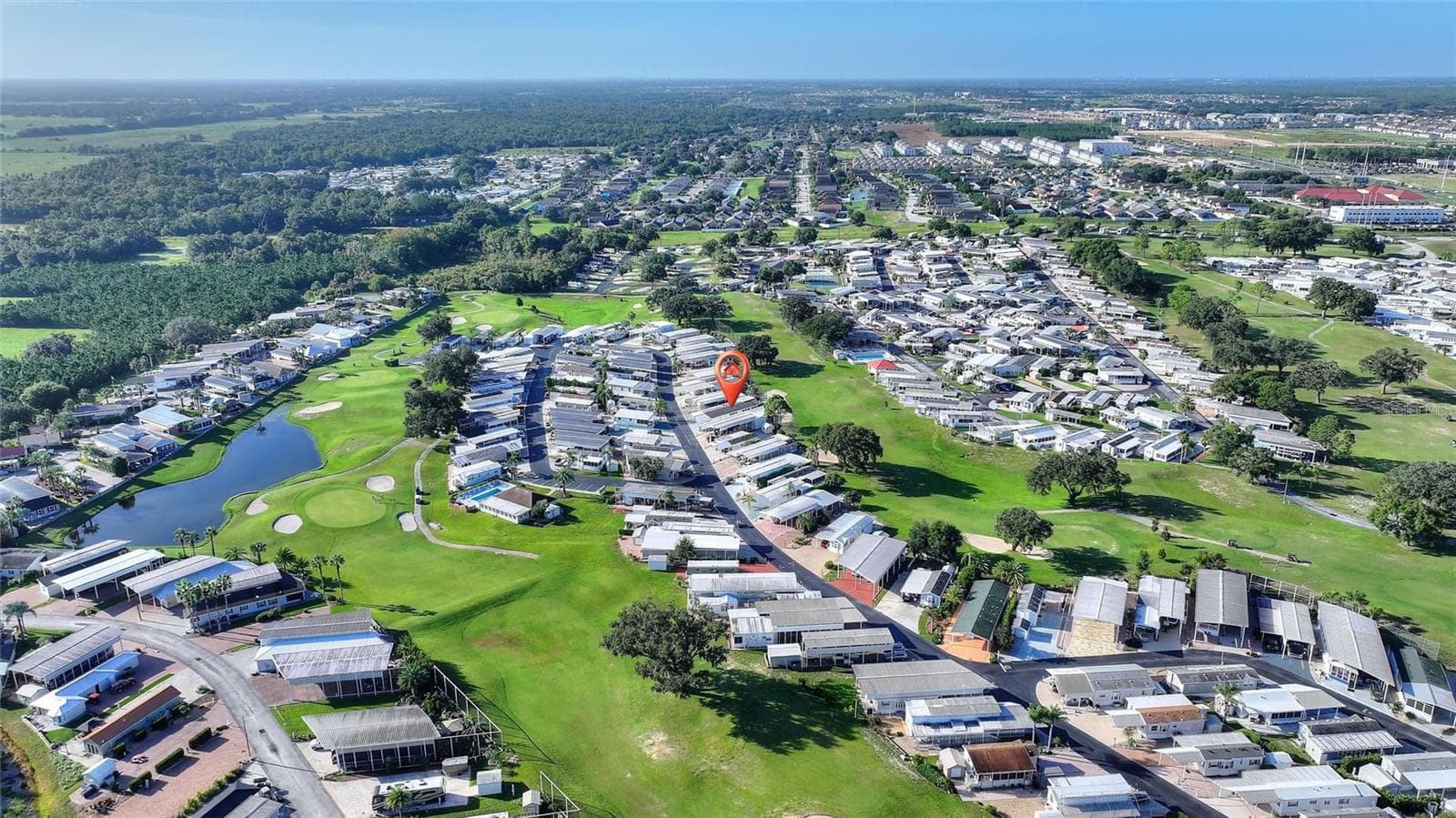 Aerial view backs to golf course close to clubhouse - 439 PAR PINES BLVD, DAVENPORT