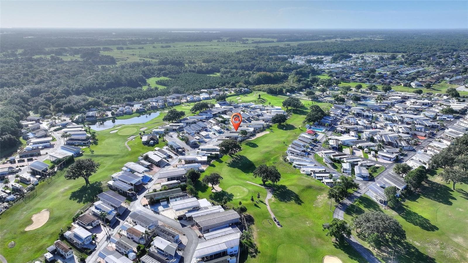 Aerial view back to golf course - 439 PAR PINES BLVD, DAVENPORT