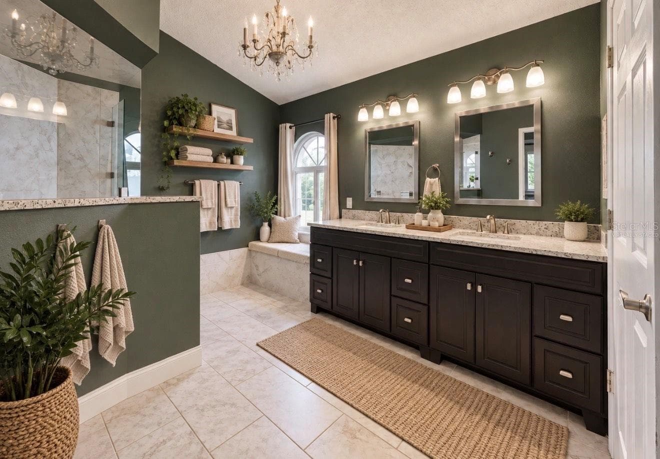Virtually staged- Primary En-suite bathroom - 4115 MURFIELD DR E, BRADENTON