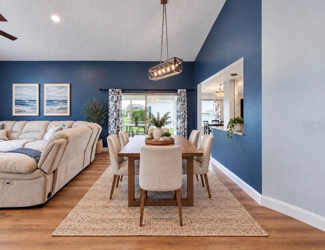 Virtually staged- Dining Room and Living Room - 4115 MURFIELD DR E, BRADENTON