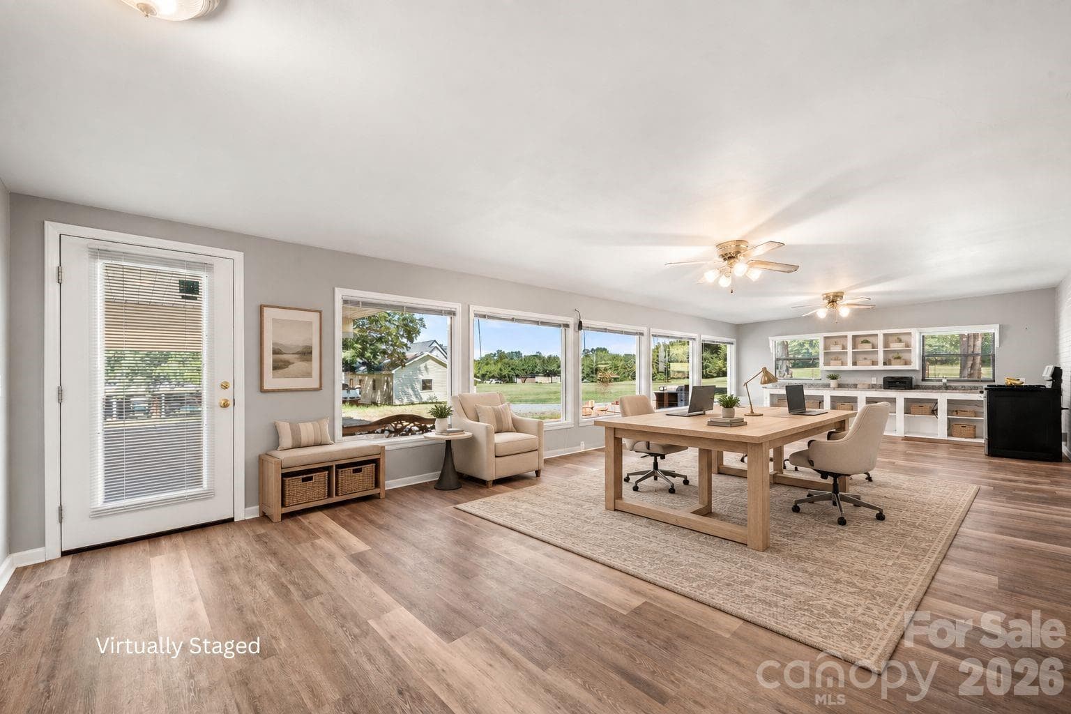 Virtually staged -Large living room area downstairs. Possibility to add a 3rd kitchen or utilize as an office space. - 109 Woodside Avenue, Gastonia