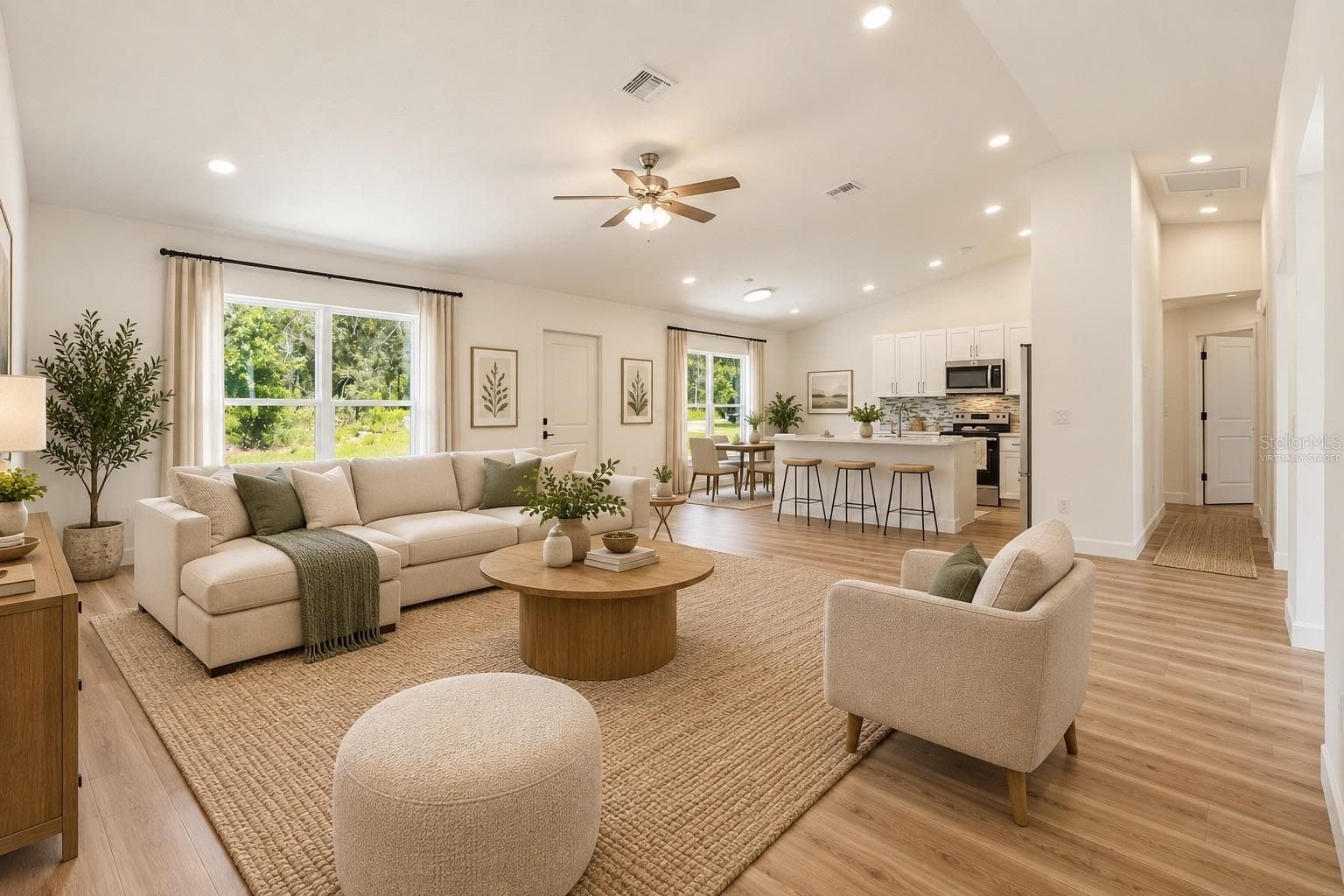 Virtually StagedLiving room - 14586 MOCKING WREN RD, WEEKI WACHEE