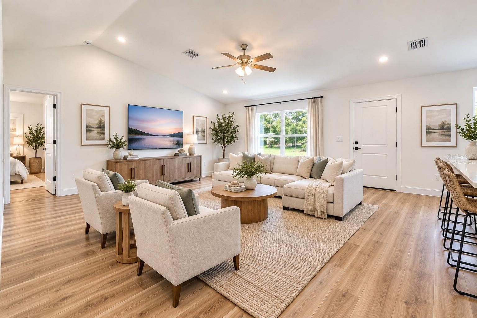 Virtually StagedLiving room - 14586 MOCKING WREN RD, WEEKI WACHEE