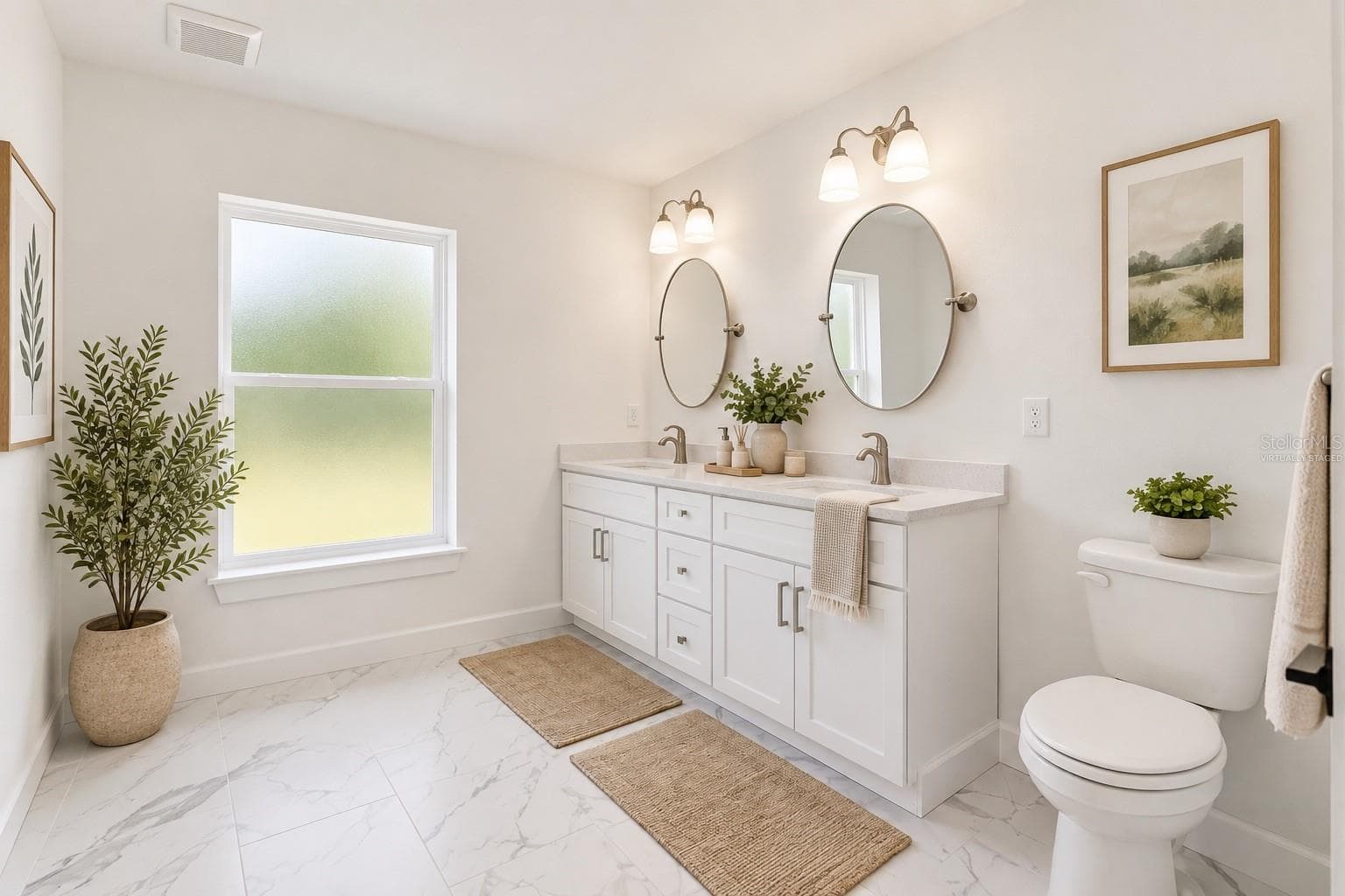 Virtually StagedPrimary bathroom - 14586 MOCKING WREN RD, WEEKI WACHEE