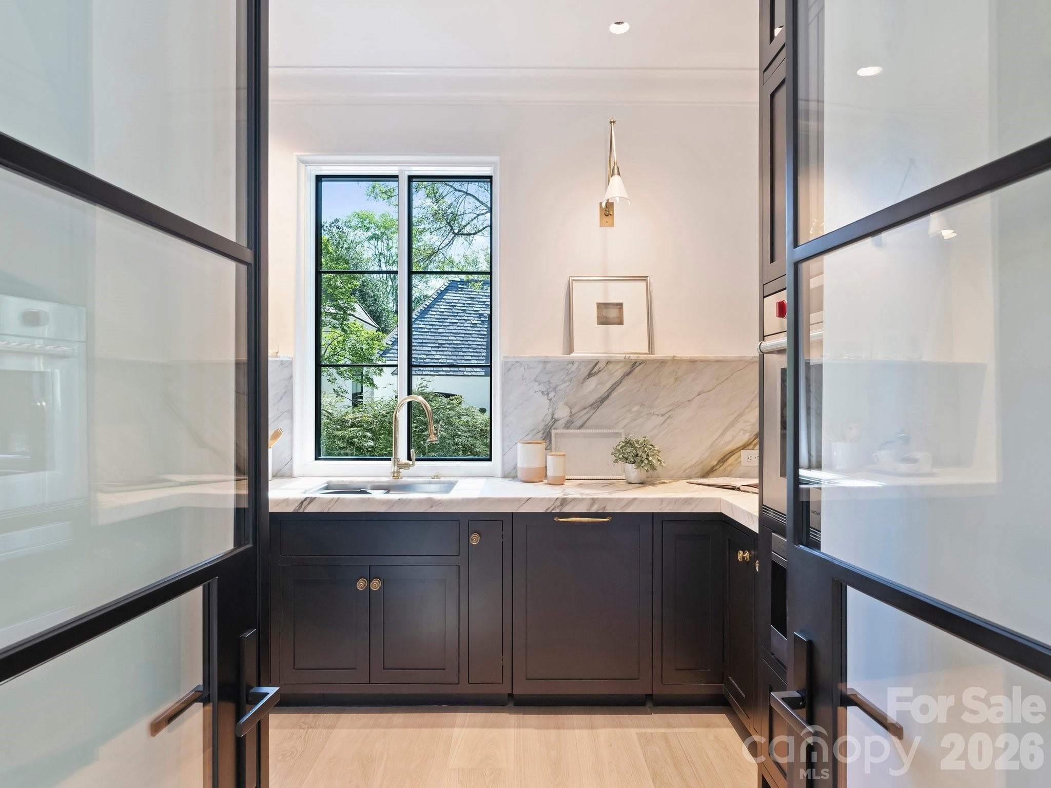Custom steel doors into the scullery - 600 Hermitage Road, Charlotte