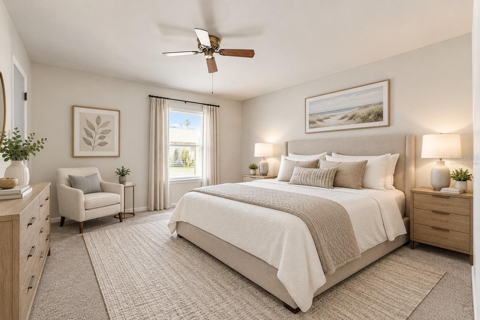 Virtually Staged Primary Bedroom - 8353 CANDLEWOOD RD, SEMINOLE